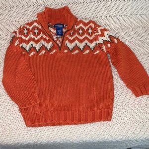 GENUINE KIDS 1/4 Zip ORANGE KNIT SWEATER